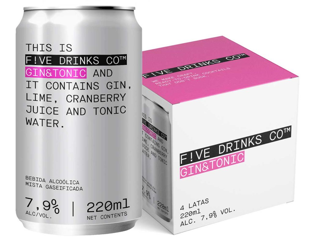 F!ve Drinks Co. chega ao Brasil e é a nova opção de drinks prontos para